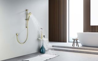 Душевой гарнитур Aquatek Оберон шлифованное золото